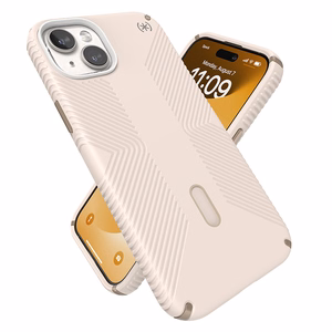 Speck Presidio2 Grip MagSafe vāciņš ar ClickLock ierīcei iPhone 15 Plus / 14 Plus, “Bleached Bone / Heirloom Gold” krāsā