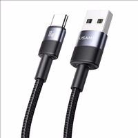 USAMS SET Kabelis USB uz USB-C 3A 1.2m Fast Charging tērauda 30 gab. SJ718ZJ01 (US-SJ718)