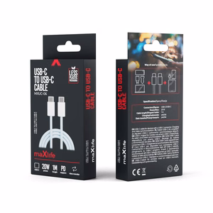 Maxlife MXUC-06 kabelis USB-C - USB-C 1,0 m 20W zils neilons
