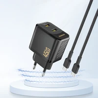 Dudao A28PEU PD 45W GaN 2xUSB Wall Lādētājs - Melns