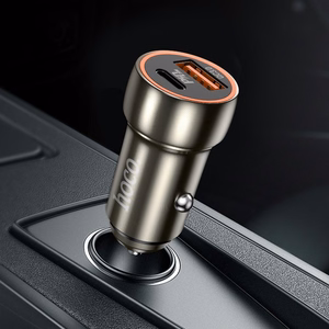 Automobiļa lādētājs Hoco USB A + USB C PD QC3.0 3A 20W Z46A metāla pelēks