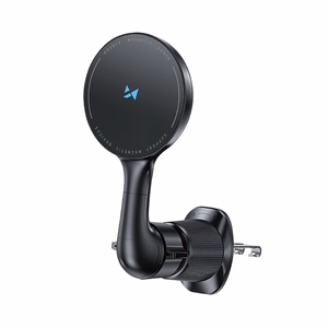 Bezvadu auto lādētājs+turētājs Wozinsky (WCT5-6S4Y) magnētisks (MagSafe 15W) ventilācijas restei melns