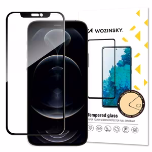 Wozinsky īpaši izturīgs pilnībā līmējams rūdīts ekrāna aizsargstikls ar rāmi, saderīgs ar maciņu, iPhone 17e / 16e / 14 / 13 Pro / iPhone 13, melns