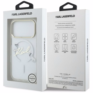 Karl Lagerfeld IML Choupettes Karl Script Logo MagSafe Maciņš for iPhone 17 Pro Max - Clear