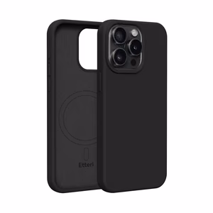Etteri Silikona mag futrālis iPhone 15 Pro Max 6,7" melns