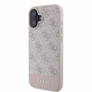 Guess 4G Bottom Stripe viedtālruņa apvalks iPhone 16 - rozā