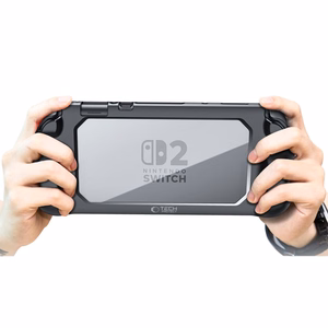 Tech-Protect MagMat viedtālruņa apvalks priekš Nintendo Switch 2 - melns un caurspīdīgs