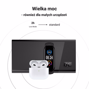 Green Cell GC PowerPlay 20S ārējais akumulators, 20 000 mAh, 22,5 W, PD, USB-C, ātrā uzlāde, Panther Black
