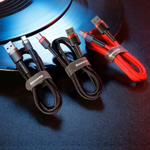 Baseus kabelis Cafule USB - USB-C 2,0 m 2A sarkans-melns