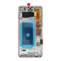 FixCell LCD ekrāns SAMSUNG S10 G973 balts ar rāmi (refub)