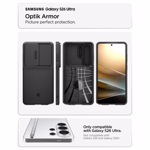 Spigen Optik Armor maciņš priekš Samsung Galaxy S26 Ultra melns
