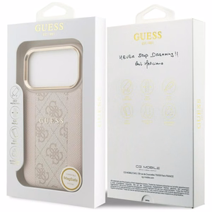 Guess 4G Stripe Magnētiskais viedtālruņa apvalks iPhone 17 Pro - rozā