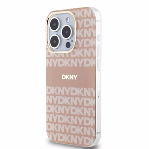 DKNY IML Mono un Svītras MagSafe apvalks viedtālrunim iPhone 14 Pro - rozains