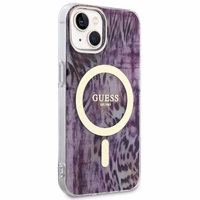 Guess Leopard Magnētiskais viedtālruņa apvalks iPhone 14 - rozā