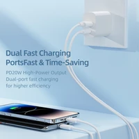 Rock sienas lādētājs T43 - USB + Type C - QC 3.0 PD 20W 3A balts