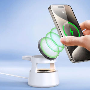 DUZZONA W23 5-in-1 magnētiskā bezvadu uzlādes stacija ar Bluetooth skaļruni