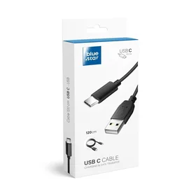 BLUE STAR LITE kabelis 3A USB A uz Type C 1,2 m melns
