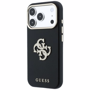 Guess Smooth & Big Strass Logo vāciņš iPhone 18 Pro / 17 Pro – melns