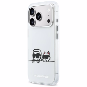 Karl Lagerfeld IML Karl & Choupette Peekaboo Logo MagSafe Case for iPhone 17 Pro - White