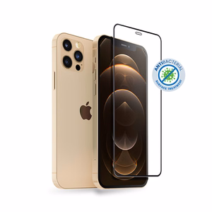 Crong 3D Armor Glass 9H rūdīta stikla ekrāna aizsargs iPhone 12 Pro Max ar antibakteriālu aizsardzību, ar uzstādīšanas rāmi