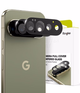 Ringke Tempered Glass kameras objektīvu aizsargs modelim Google Pixel 11 Pro, 2 gab. – melns