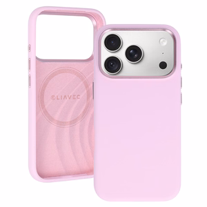 Liavec Silky vāciņš ar metāla kameras ietvaru, paredzēts iPhone 18 Pro Max/17 Pro Max, rozā