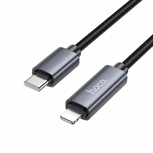Cable USB C to Lightning Hoco PD 27W with display 1 m X112 black