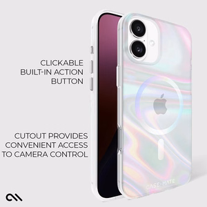 Case-Mate Soap Bubble MagSafe vāciņš ierīcei iPhone 16 Plus, zaigojošs