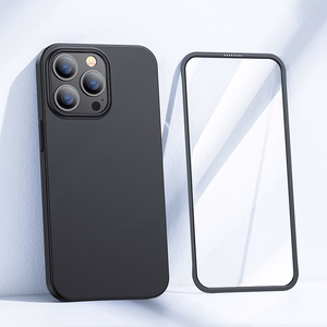 Joyroom 360 Full Чехол передняя и задняя крышка для iPhone 13 Pro + закалённое стекло чёрный (JR-BP935 black)
