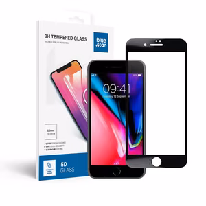 Aizsargstikls Blue Star - APP IPHONE 7/8 Plus 5D pilns pārklājums melns