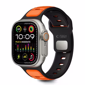 TECH-PROTECT ICONBAND LINE APPLE WATCH 8 / 9 / 10 / 11 / SE / ULTRA (44 / 45 / 46 / 49 MM) melns/oranžs