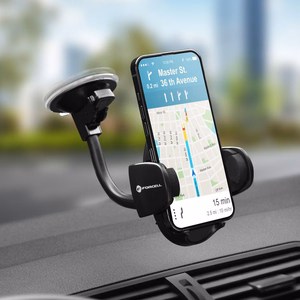Автомобильный держатель телефона Forcell F-Grip Oval 17 см лобовое стекло / приборная панель / воздуховод чёрный