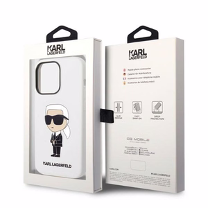 Karl Lagerfeld Silikona Ikoniskais apvalks iPhone 14 Pro Max - balts