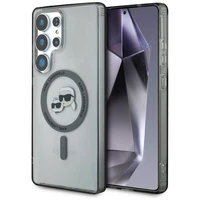 Viedtālruņa apvalks Karl Lagerfeld Button Karl & Choupette Heads Printed Logo Magnētiskais Samsung Galaxy S25 Ultra melns