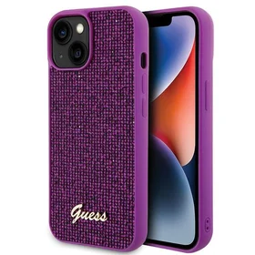 Guess Disco Metal Script viedtālruņa apvalks iPhone 15 - rozā