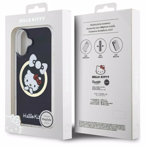 Hello Kitty IML Jautrā lente magnētiskais iPhone 16 viedtālruņa apvalks - melns