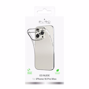 Puro 03 Nude Silikona apvalks iPhone 16 Pro Max - caurspīdīgs