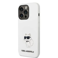 Karl Lagerfeld KLHMP14LSNCHBCH iPhone 14 Pro 6.1" balts silikona viedtālruņa apvalks Choupette, magnētiskais (MagSafe)