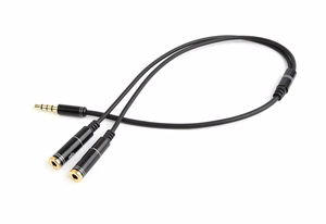 Gembird audio mikrofona adapteris 3,5mm mini Jack/4PIN audio kabelis 0,2 m 2 x 3,5mm melns