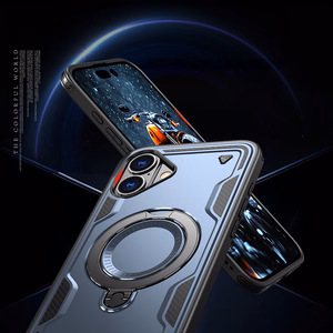 Hybrid Armor Trendy viedtālruņa apvalks ar MagSafe iPhone 16 - zils