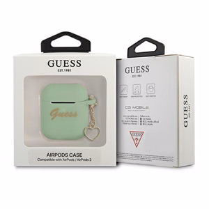 Guess GUA2LSCHSN AirPods чехол зелёный/зелёный Silicone Charm Heart Collection