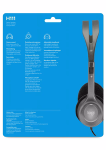 Logitech H111 stereo pelēkas austiņas 981-000593