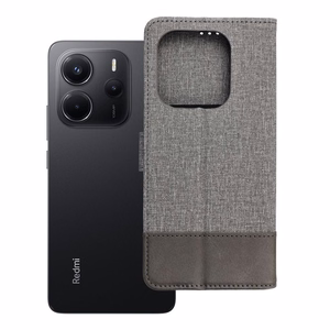 GOMMA grāmatas tipa viedtālruņa apvalks Xiaomi Redmi Note 14 4G (GLOBAL - 164,84mm x 78,15mm x 8,16mm) pelēks
