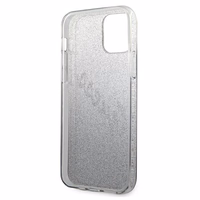 Guess GUHCP12LPCUGLSBK iPhone 12 Pro Max 6.7" melna/melna cietais apvalks Glitter Gradient Script