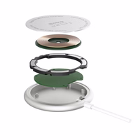 Crong MagSpot bezvadu lādētājs – Aluminum MagSafe 15W Inductive lādētājs (sudrabs balts)