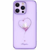 Kingxbar Wish Series silikonais viedtālruņa apvalks iPhone 14 Plus ar Swarovski kristāliem violeta krāsā