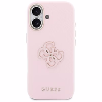 GUESS korpuss priekš IPHONE 17 GUHCP17S5PS4RGGP (PU FW Resin Logo) rozā krāsā