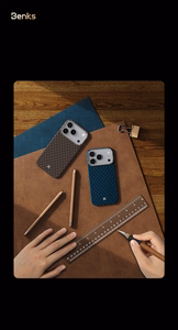 Benks Magnetic Armor Air Armor Grid Kevlar Case Metal Frame 600D (A067) priekš Iphone 17 gold