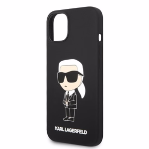 Karl Lagerfeld KLHMP14MSNIKBCK iPhone 14 Plus 6.7" melns silikona viedtālruņa apvalks Ikonik, magnētiskais (MagSafe)