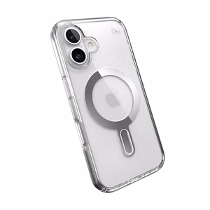 Speck Presidio Perfect-Clear vāciņš ar MagSafe un ClickLock iPhone 16 tālrunim, Clear/Chrome